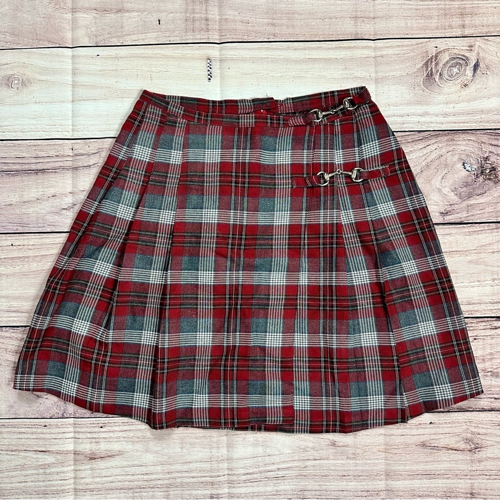 VTG Red Plaid Skirt